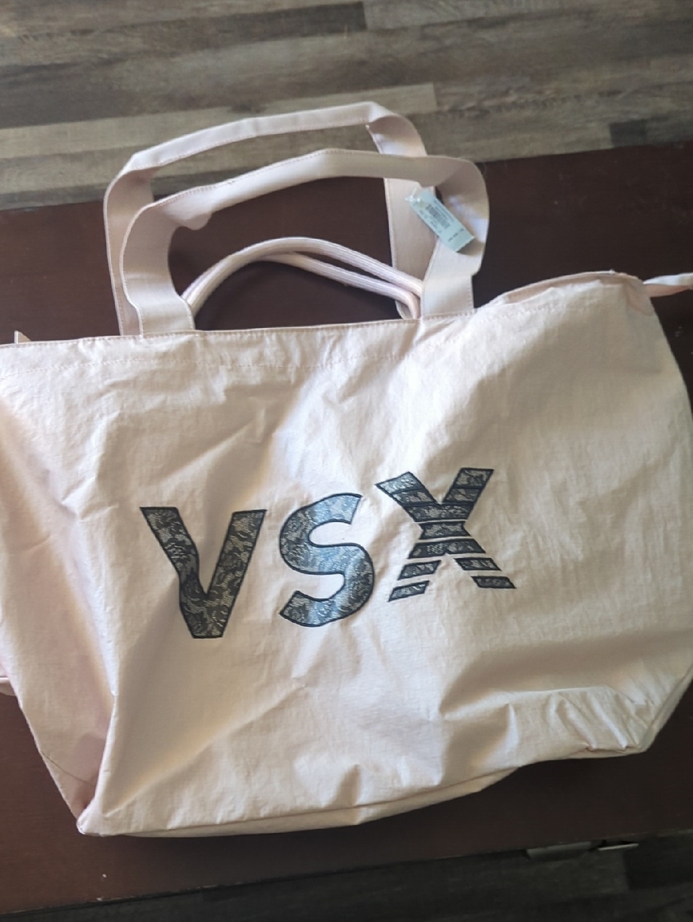 VSX Light Pink Canvas Tote with Bold Logo